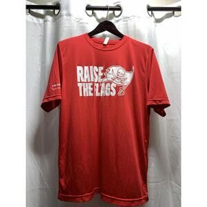 Tampa Bay Buccaneers "Raise the Flags" shirt Medium, ft AdventHealth logo